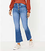 Flare Crop Jeans in Authentic Light Indigo Wash carousel Product Image 1