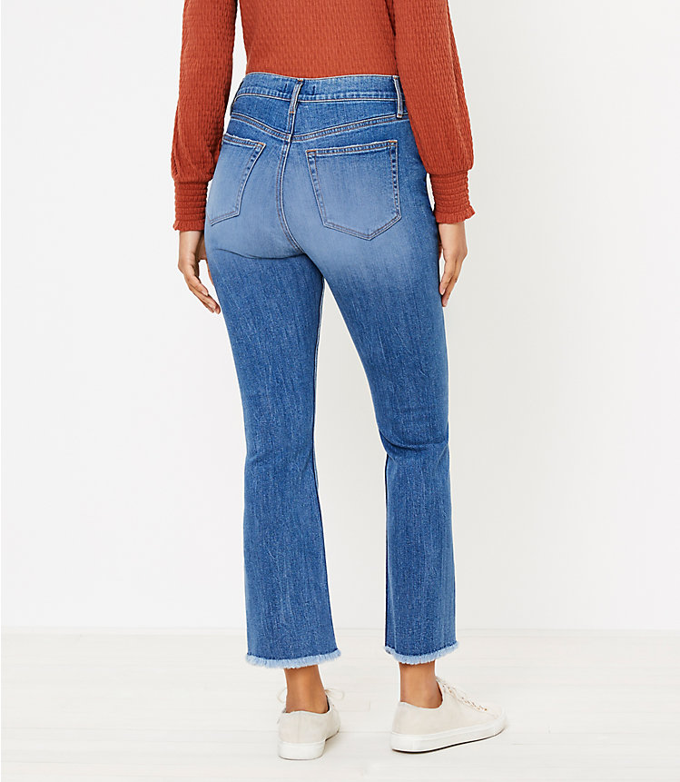 Flare Crop Jeans in Authentic Light Indigo Wash image number 2