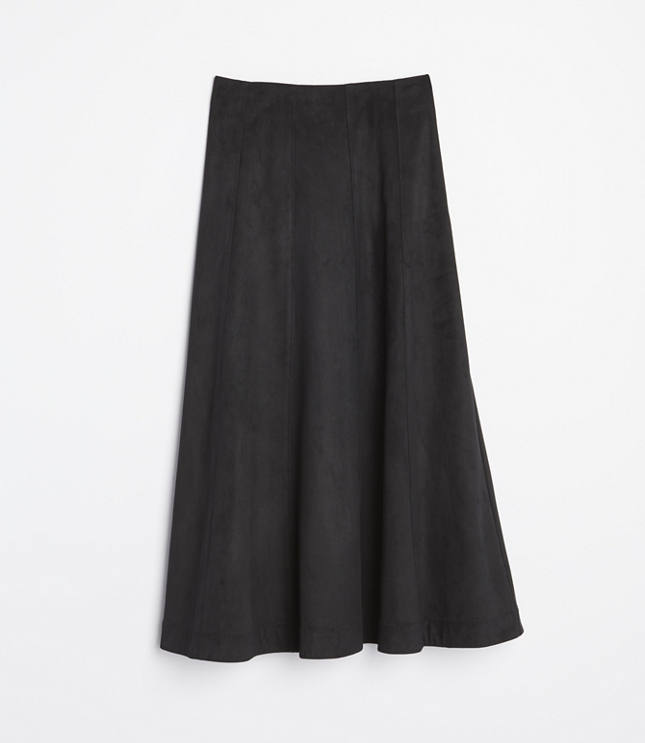 animal print faux suede pleated midi skirt