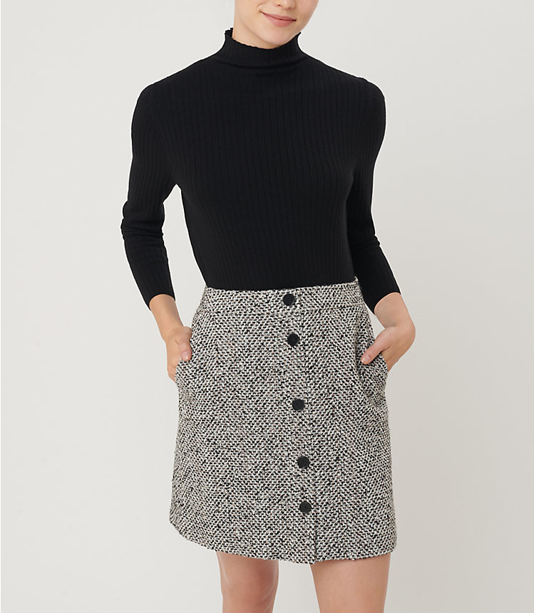 Textured Button Pocket Skirt image number 0