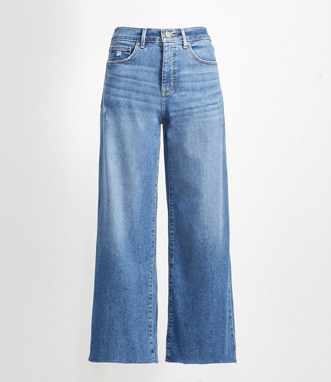 high rise wide crop jeans