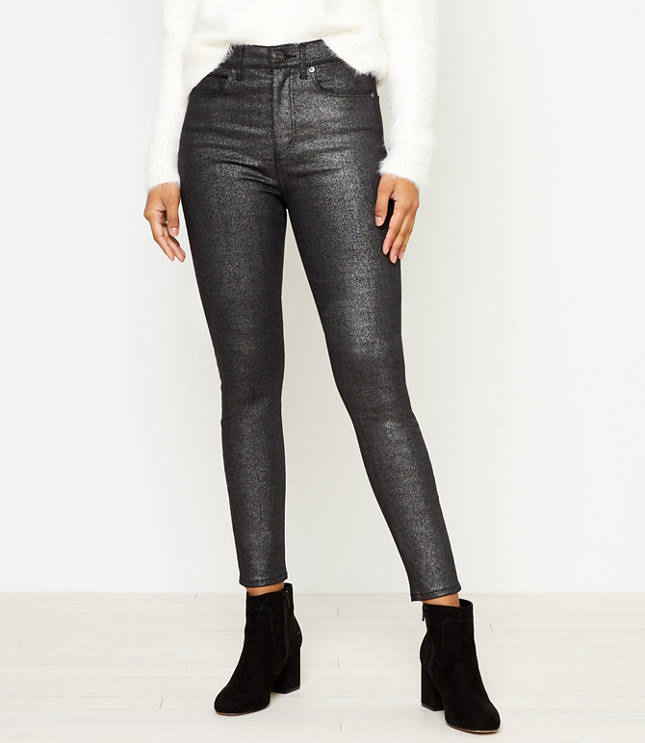 high rise grey jeans