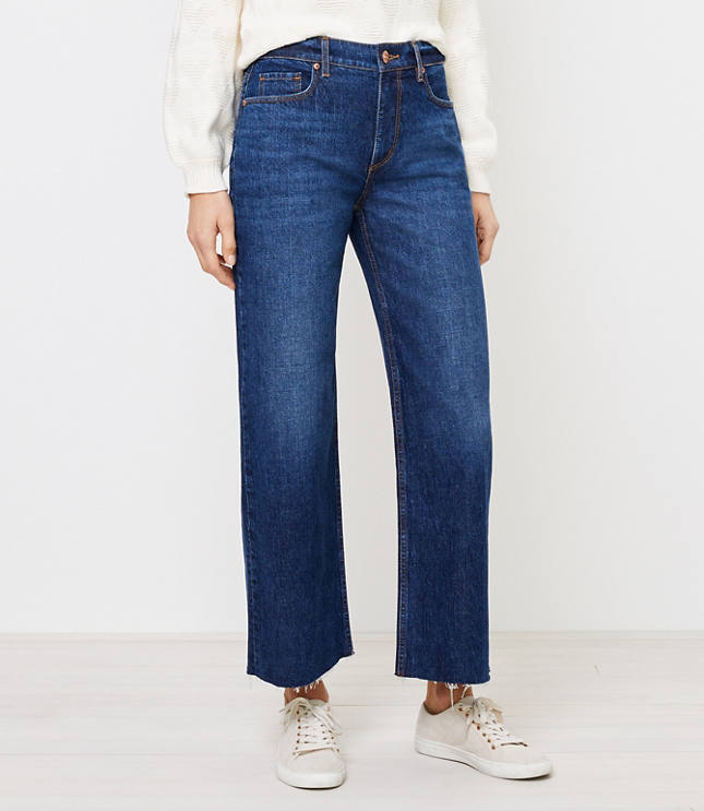 wide leg dark jeans