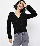 Sequin Double V Sweater carousel Product Image 1