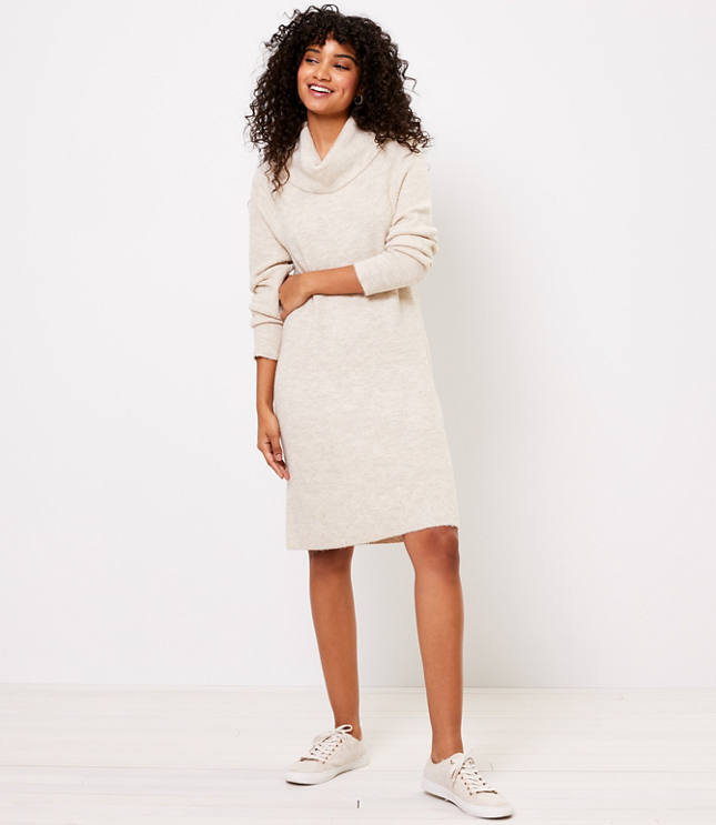 Oversized cowl neck sweater dress best sale