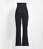 Petite Maternity Flare Crop Jeans in Washed Black Wash carousel Product Image 3
