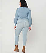 LOFT Plus High Waist Step Hem Skinny Jeans in Classic Light Indigo Wash carousel Product Image 2