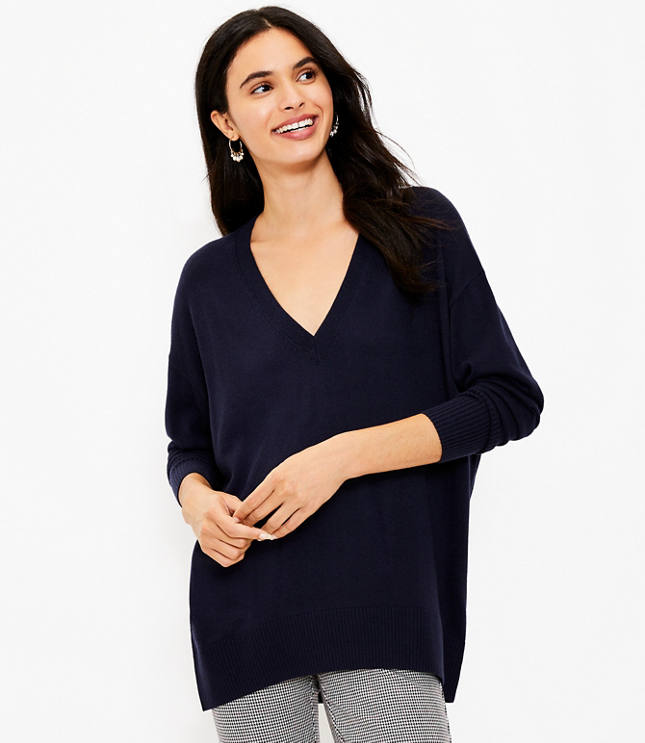V-Neck Tunic Sweater
