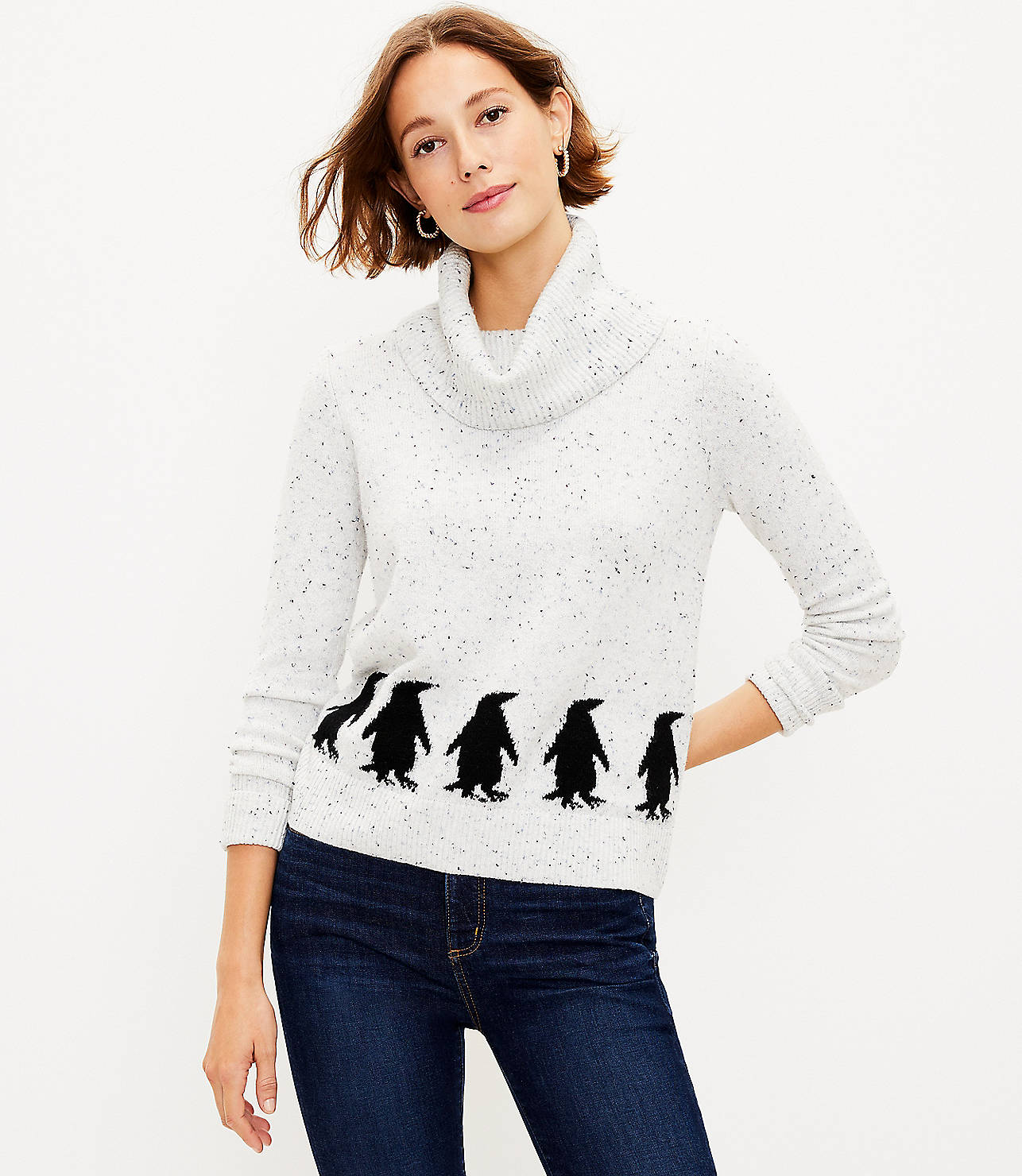 Penguin Cowl Neck Sweater