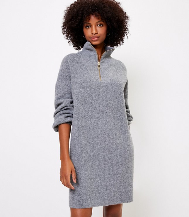 Zip Turtleneck Sweater Dress | LOFT