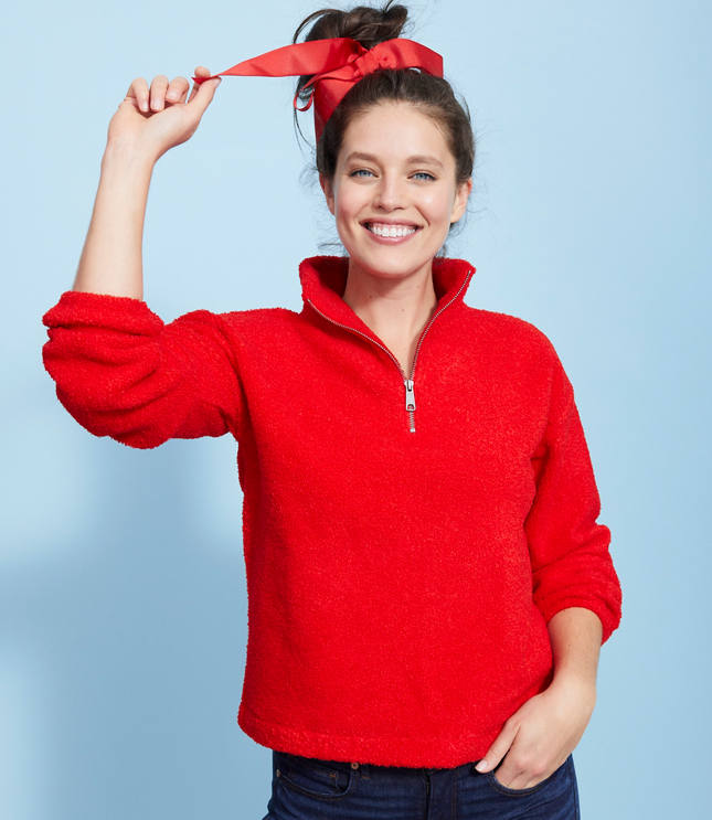 Sherpa Zip Sweatshirt | LOFT