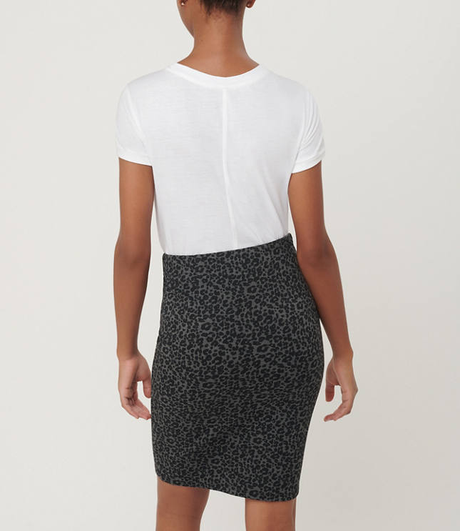 Grey leopard print pencil skirt best sale