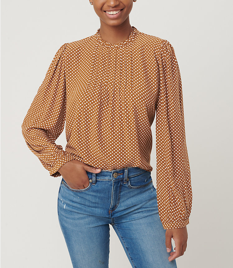Dotted Pintucked Blouse image number 0