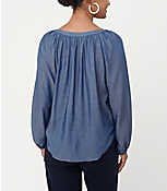 Chambray Peasant Blouse carousel Product Image 2