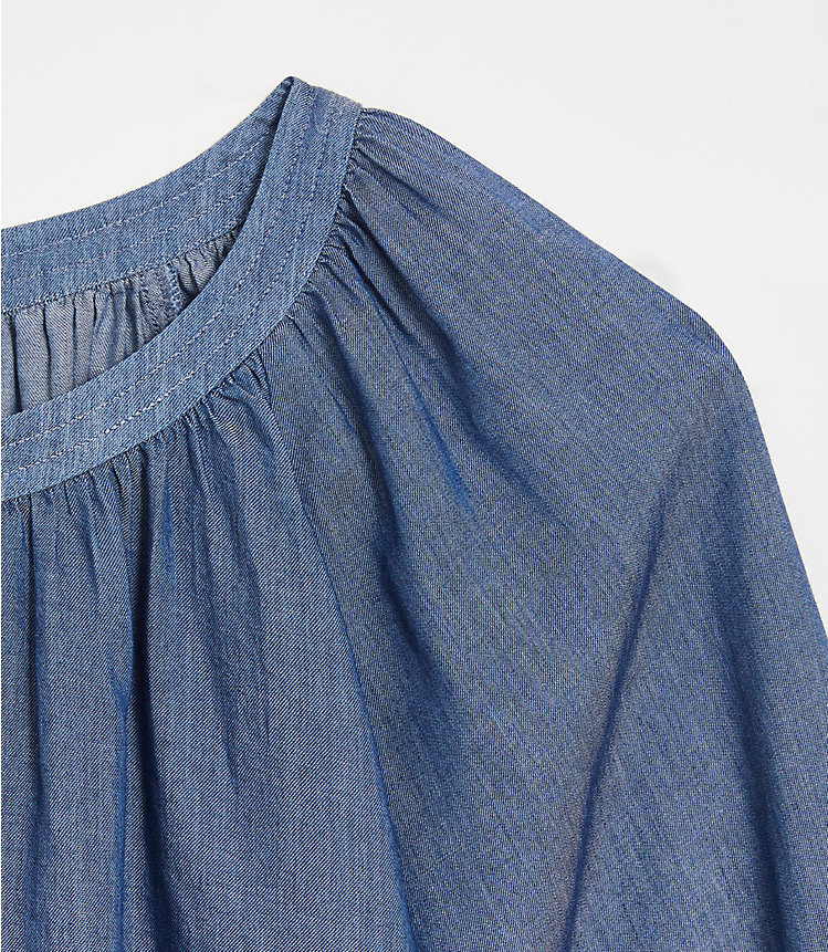 Chambray Peasant Blouse image number 3