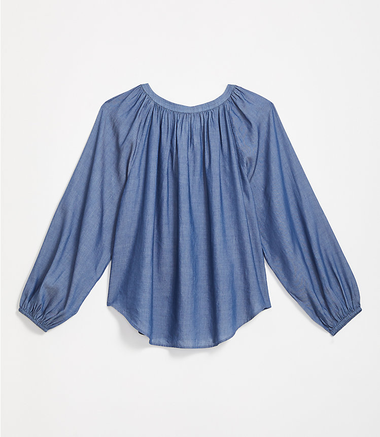 Chambray Peasant Blouse image number 4