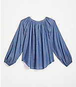 Chambray Peasant Blouse carousel Product Image 5