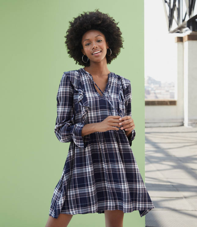 petite plaid dress