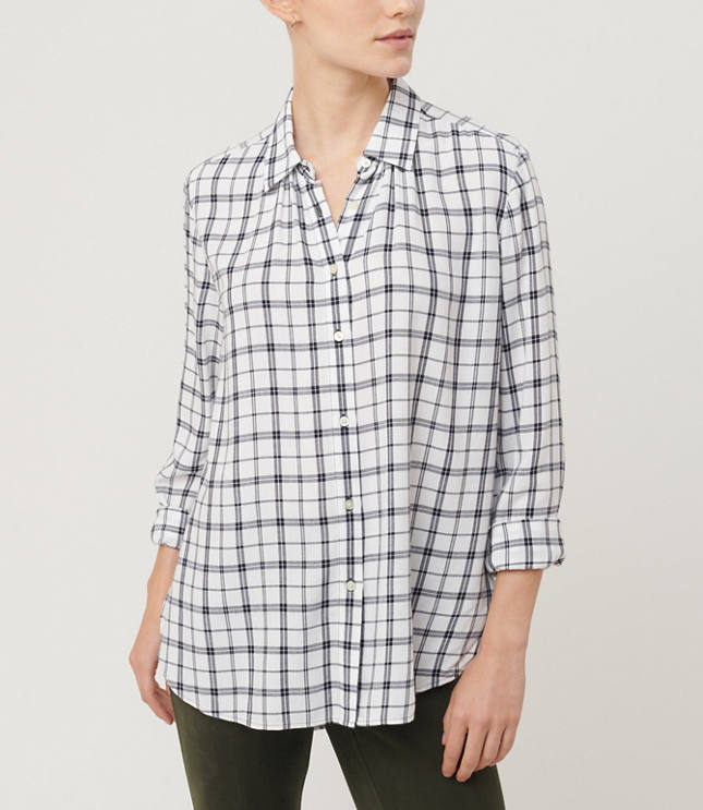 Plaid Hi-Lo Tunic Shirt