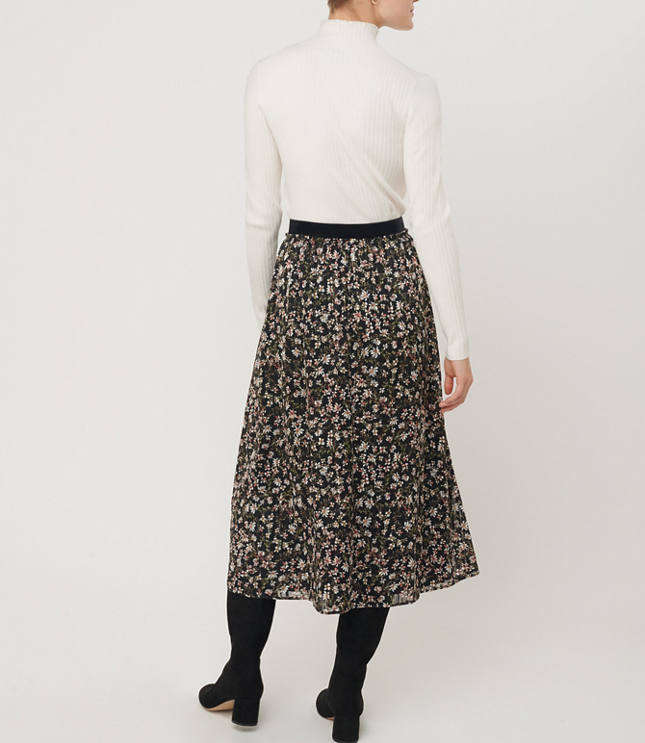 ON SALE Ivy League Split-Hem Pull-On Skirt (Blossom)