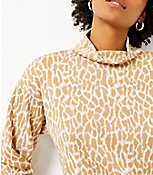 Animal Spotted Mock Neck Top carousel Product Image 2