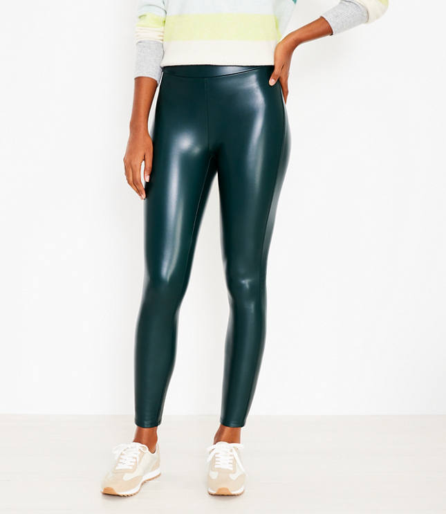 Women's Faux Leather Petite Pants