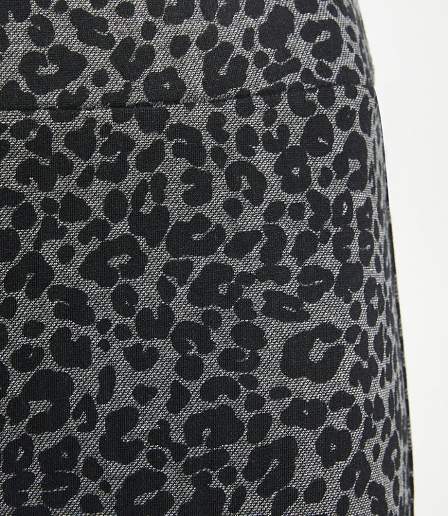Loft Outlet Gray Black Leopard Print Ponte Leggings Size XS