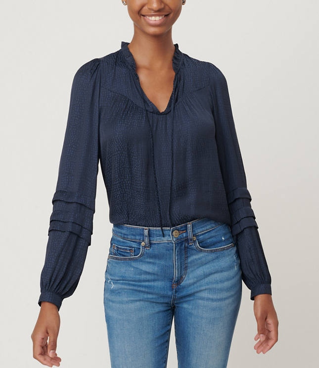 Pleated Sleeve Blouse