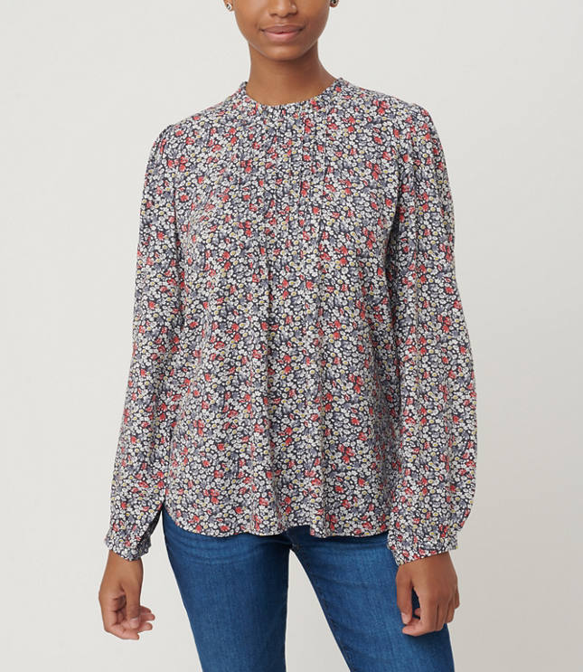 Floral Pintucked Blouse