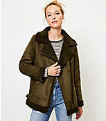 Faux Suede Aviator Jacket carousel Product Image 1