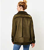 Faux Suede Aviator Jacket carousel Product Image 2