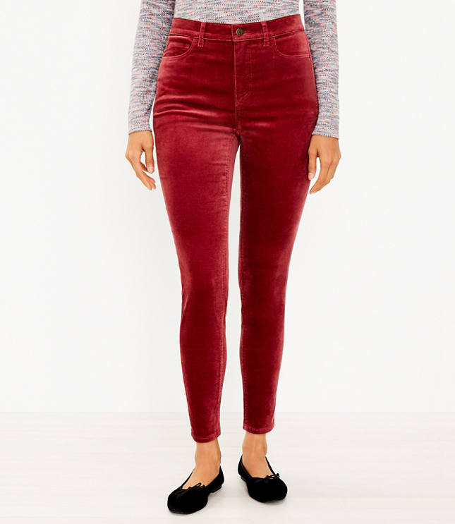 High-Rise Skinny Velvet Pant