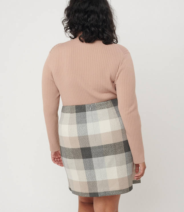 LOFT Plus Checked Shift Skirt