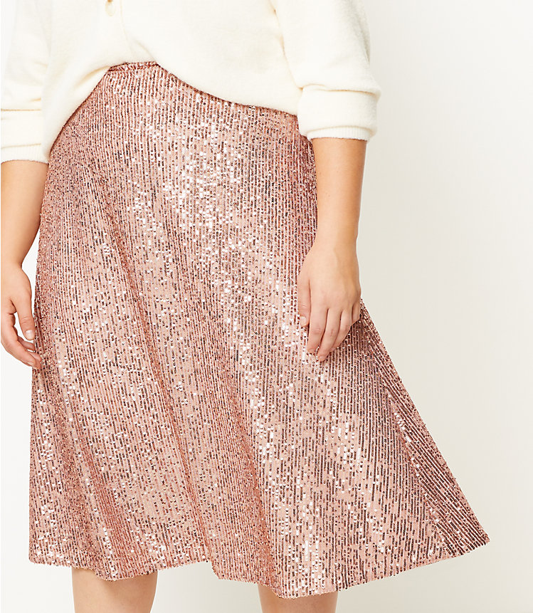 LOFT Plus Sequin Midi Skirt image number 1