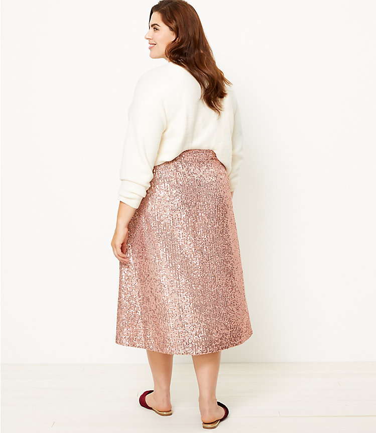 LOFT Plus Sequin Midi Skirt image number 2