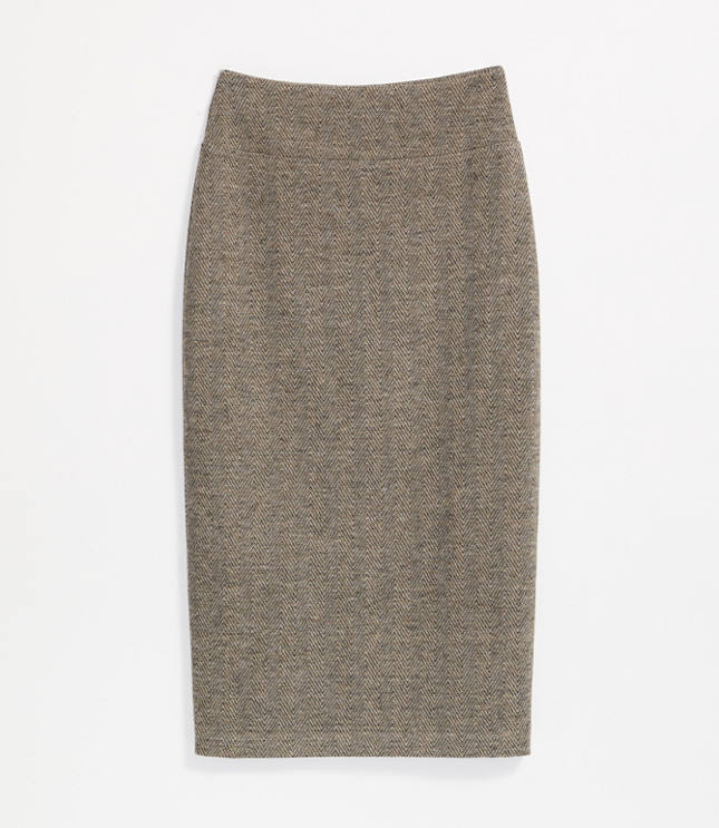 Herringbone Knit Middle Skirt HL4235