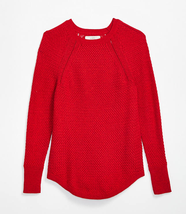 Petite Textured Shirttail Sweater