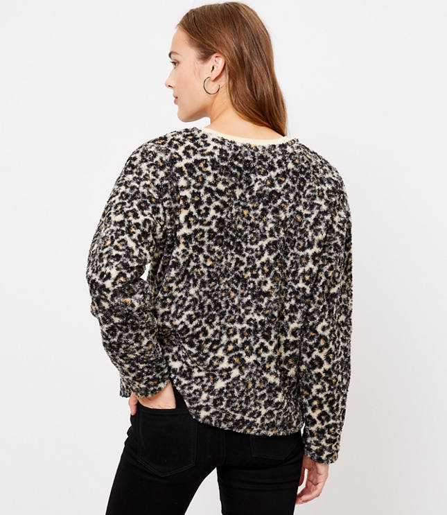 warehouse leopard motif sweatshirt