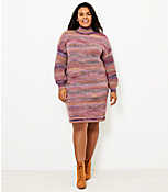 LOFT Plus Spacedye Turtleneck Sweater Dress carousel Product Image 1