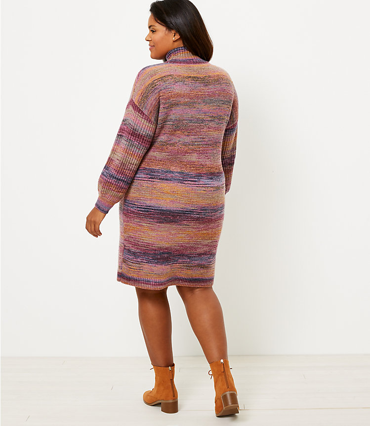 LOFT Plus Spacedye Turtleneck Sweater Dress image number 2