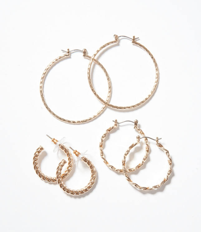Twist Hoop Earring Set