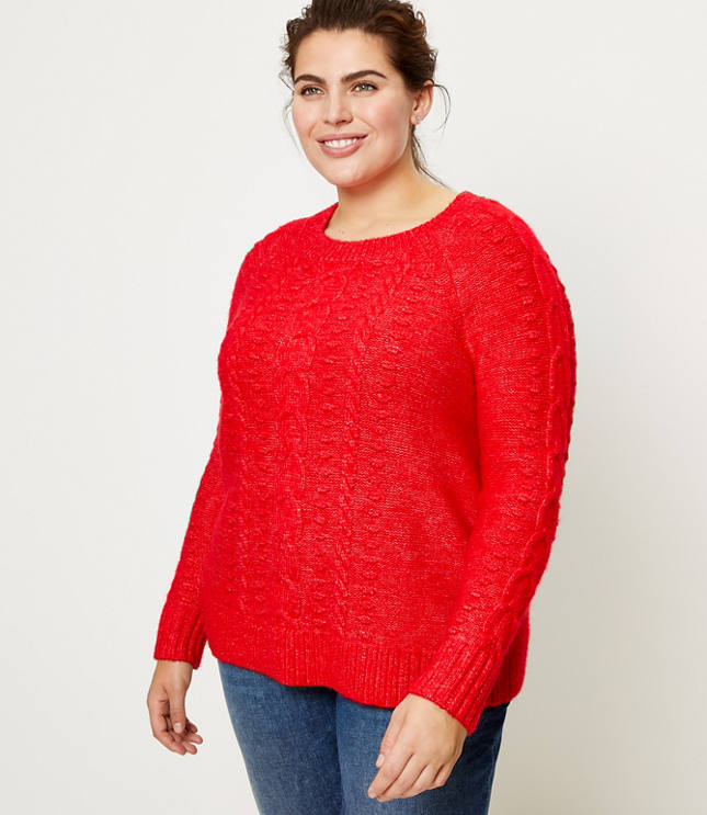 LOFT Plus Stitchy Cable Sweater