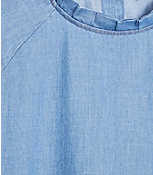 LOFT Plus Chambray Pleated Collar Blouse carousel Product Image 2