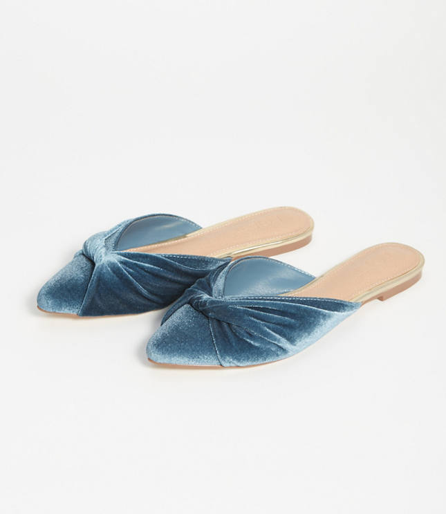 loft bow mule flats