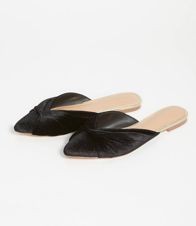 loft bow mule flats