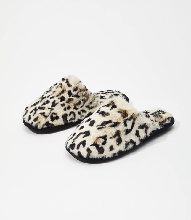 loft faux fur slide slippers