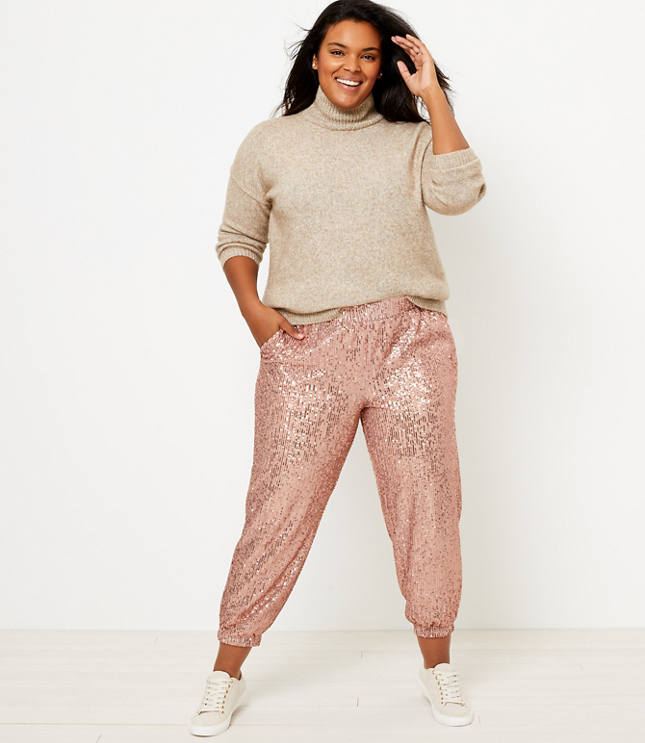 Sequin jogger pants sale