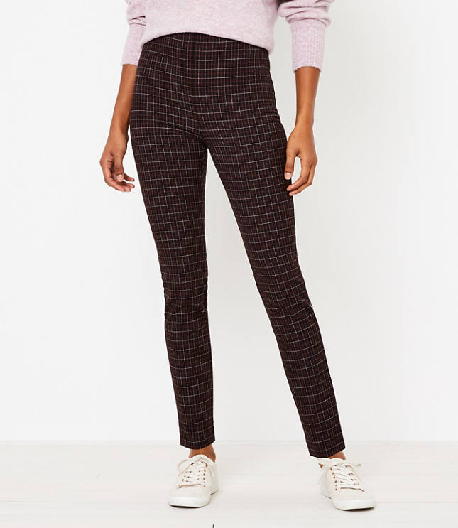 plaid skinny leggings