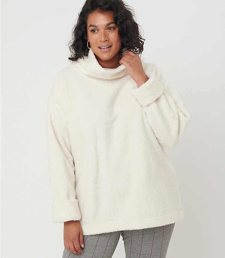 LOFT Plus Sherpa Funnel Neck Tunic Top image number null