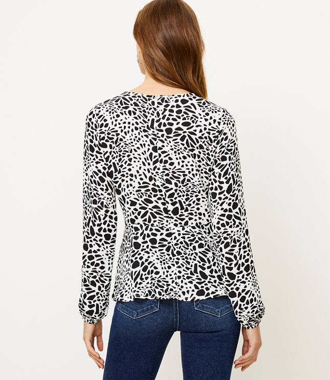 Animal Print Peplum Blouse